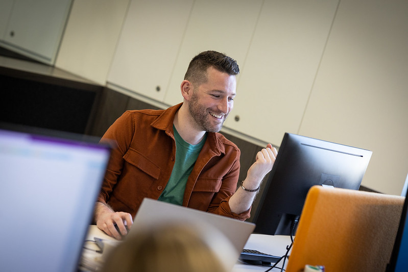 Happy colleague smiling