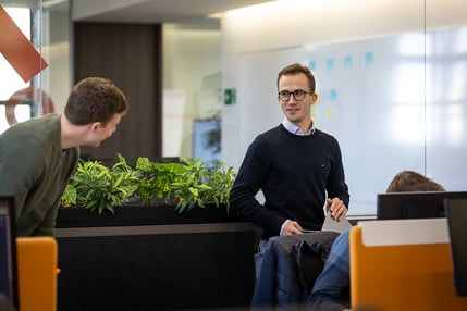 Two consultants talking to each other