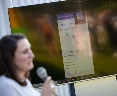 Screen showing drone application test