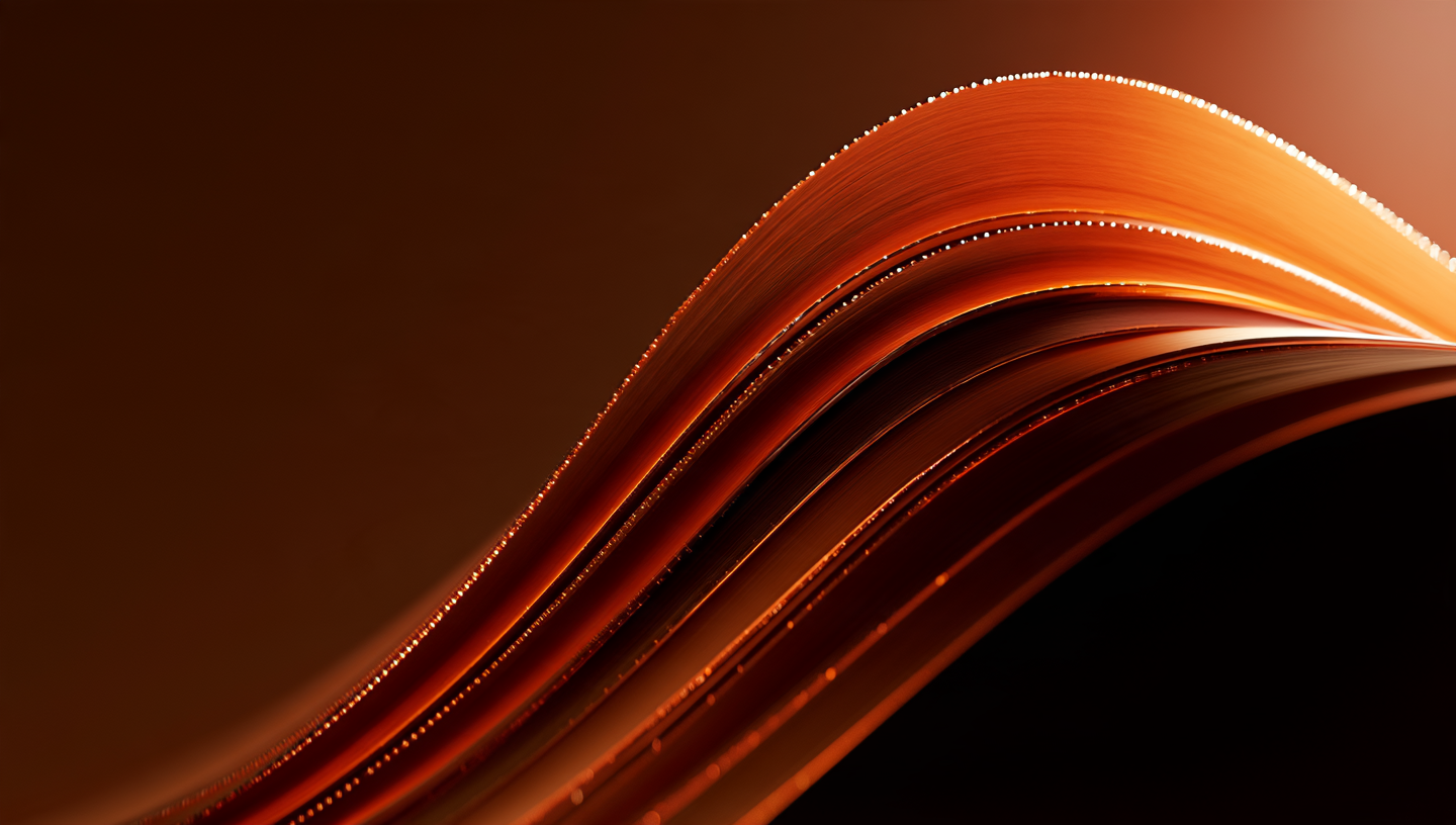 Abstract flowing wave in deep red and orange