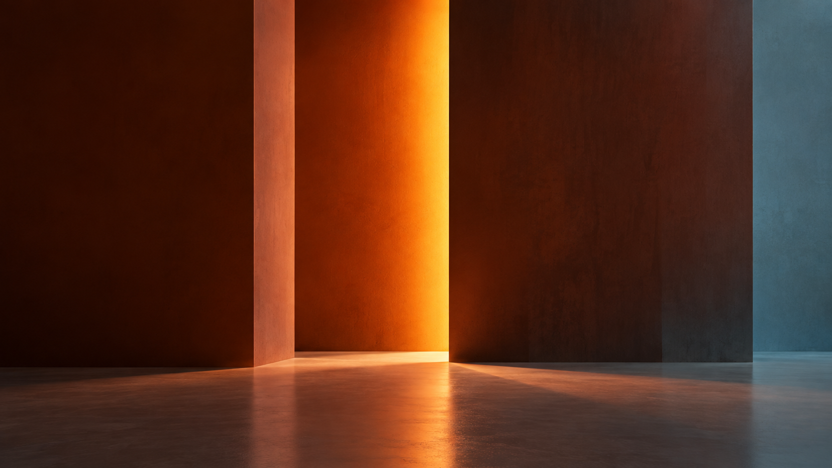 Abstract architecture with warm light