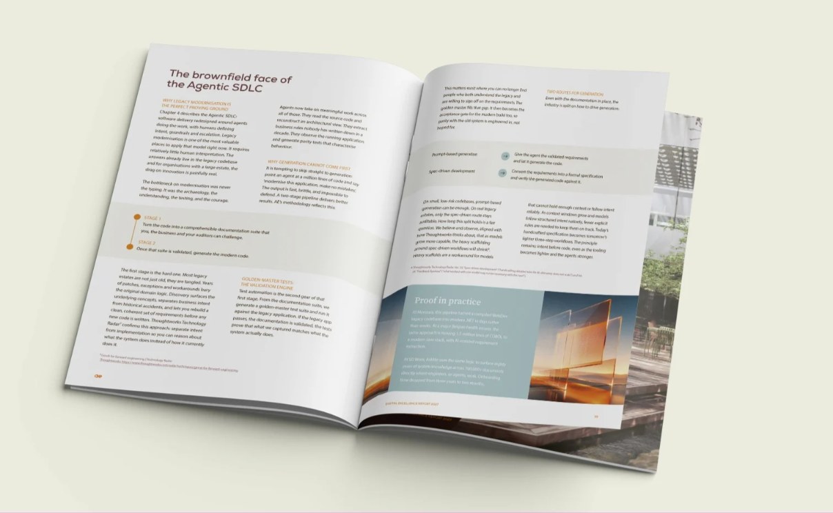 Inside spread of the Digital Excellence Report 2027